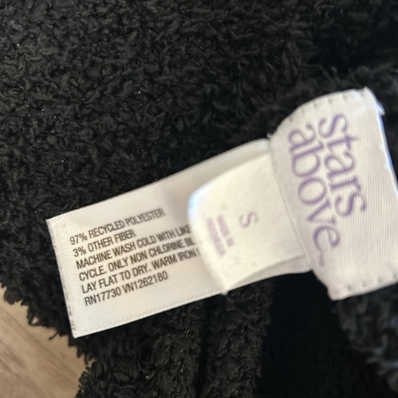 Stars Above Soft Black Teddy Bear Fleece Set / Tank & Wide Leg Pants / Women’s S - Picture 8 of 8